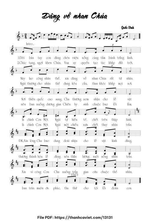 Dâng về nhan Chúa - Quốc Vinh - trang 1