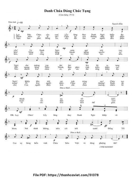 Danh Chúa đáng chúc tụng - Nguyên Kha - trang 1