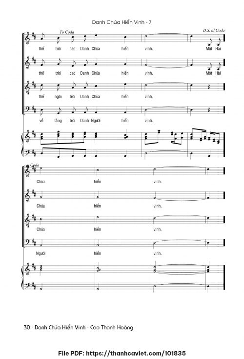 Danh Chúa hiển vinh - Cao Thanh Hoàng - trang 1