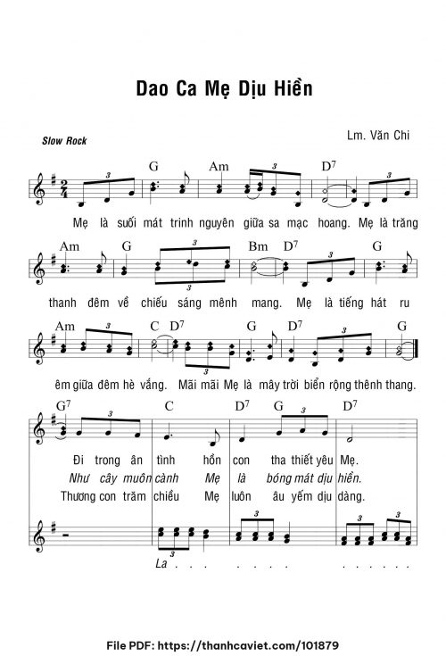 Dao ca Mẹ dịu hiền - Lm. Văn Chi - trang 1