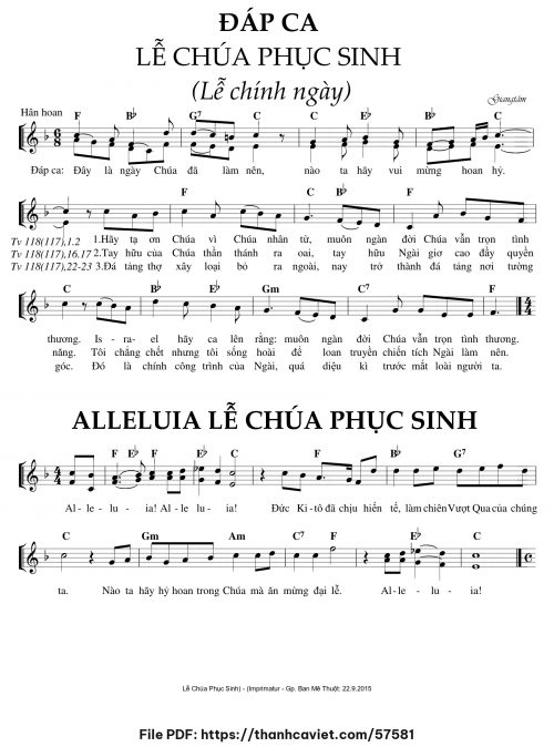 Đáp ca – Ca tiếp liên – Alleluia - Lm. Giang Tâm - trang 1