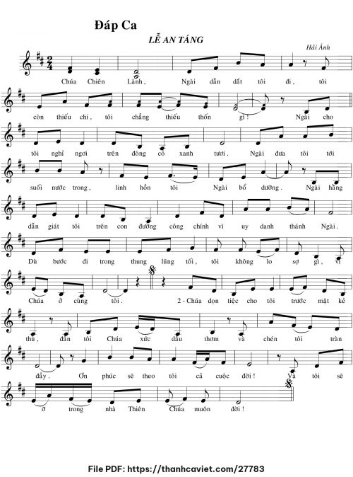 Đáp ca Lễ Ang Táng - Hải Ánh - trang 1