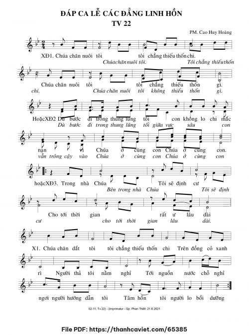 Đáp ca Lễ Các Đẳng Linh Hồn - Cao Huy Hoàng - trang 1