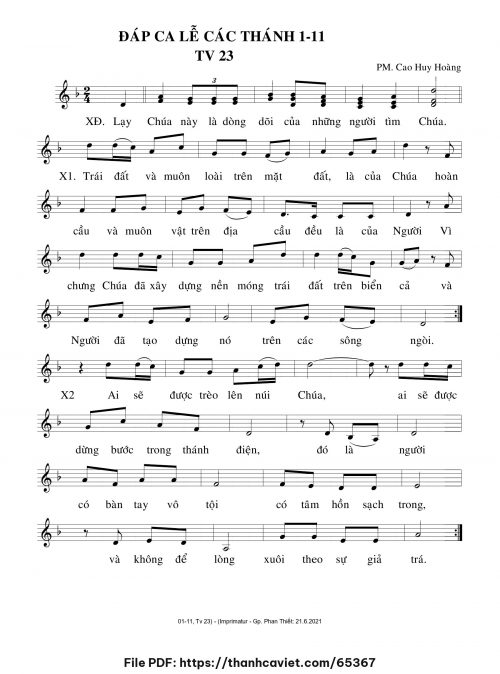 Đáp ca Lễ Các Thánh - Cao Huy Hoàng - trang 1