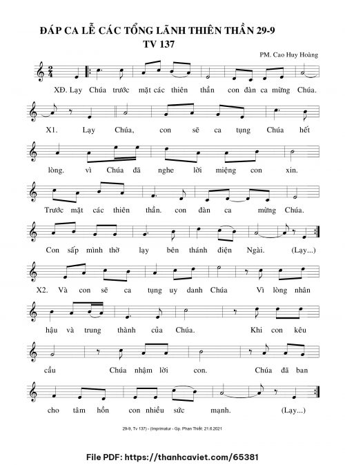 Đáp ca Lễ Các Tổng Lành Thiên Thần - Cao Huy Hoàng - trang 1