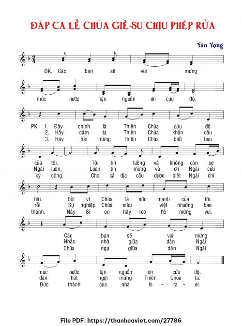 Đáp ca lễ Chúa chịu phép rửa - Văn Vọng - trang 1