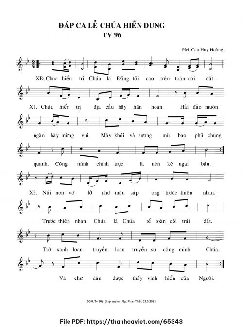 Đáp ca Lễ Chúa Hiển dung - Cao Huy Hoàng - trang 1