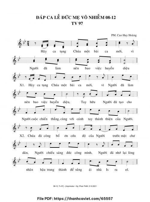 Đáp ca Lễ Đức Mẹ Vô Nhễm - Cao Huy Hoàng - trang 1