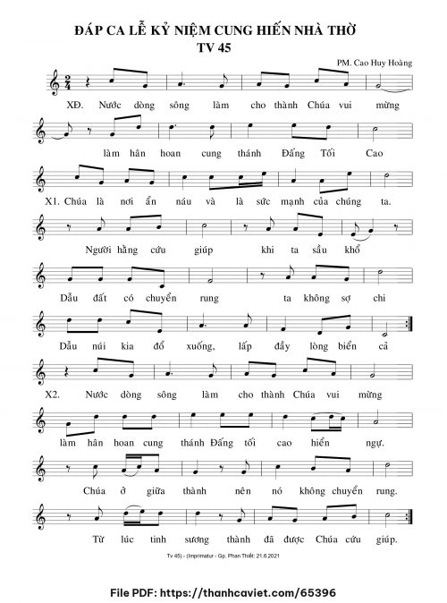 Đáp ca Lễ Kỷ niệm Cung hiến Nhà Thờ - Cao Huy Hoàng - trang 1