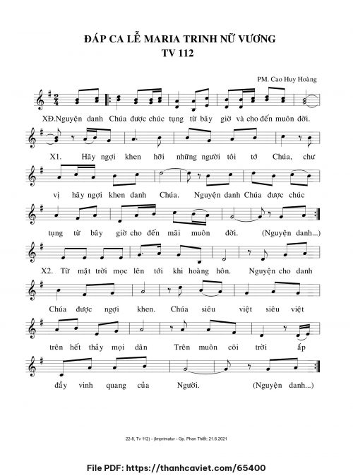 Đáp ca Lễ Maria Trinh Nữ Vương - Cao Huy Hoàng - trang 1
