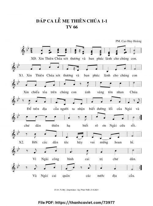 Đáp ca Lễ Mẹ Thiên Chúa - Cao Huy Hoàng - trang 1