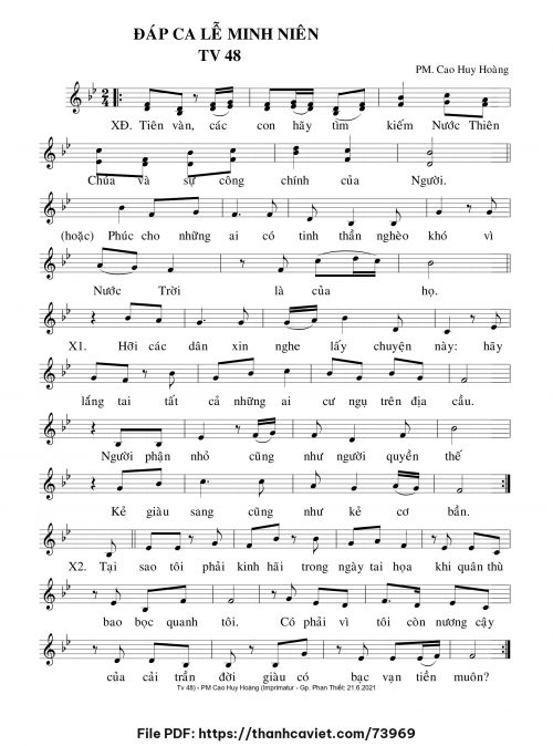 Đáp ca Lễ Minh Niên - Cao Huy Hoàng - trang 1