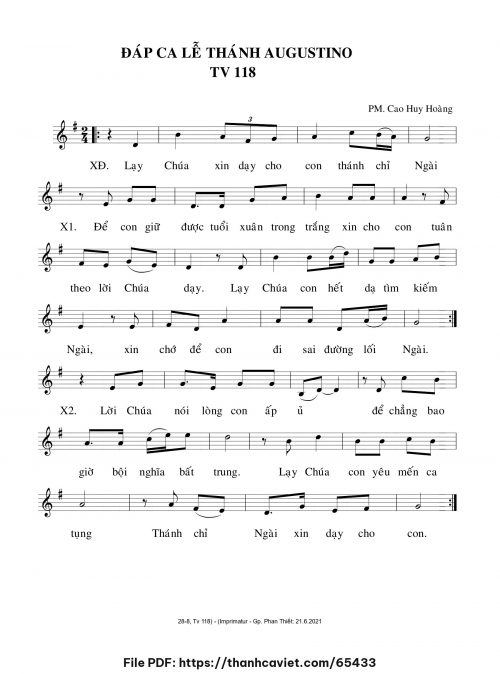Đáp ca Lễ Thánh Augustinô - Cao Huy Hoàng - trang 1