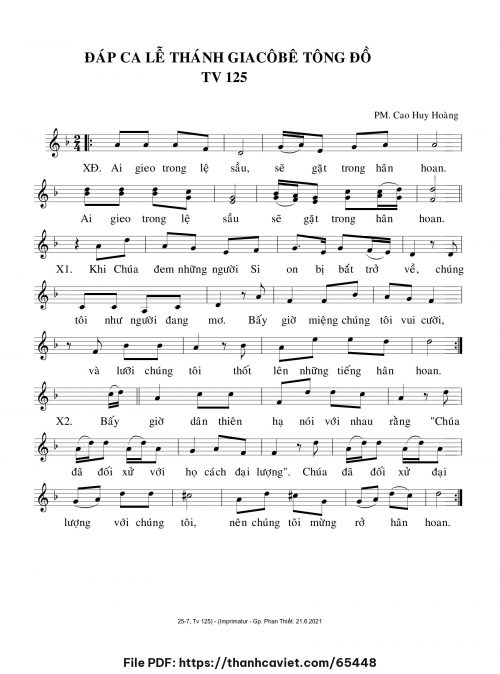 Đáp ca Lễ Thánh Giacôbê Tông đồ - Cao Huy Hoàng - trang 1