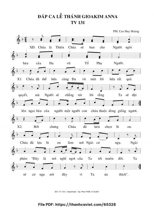 Đáp ca Lế Thánh Gioakim Anna - Cao Huy Hoàng - trang 1