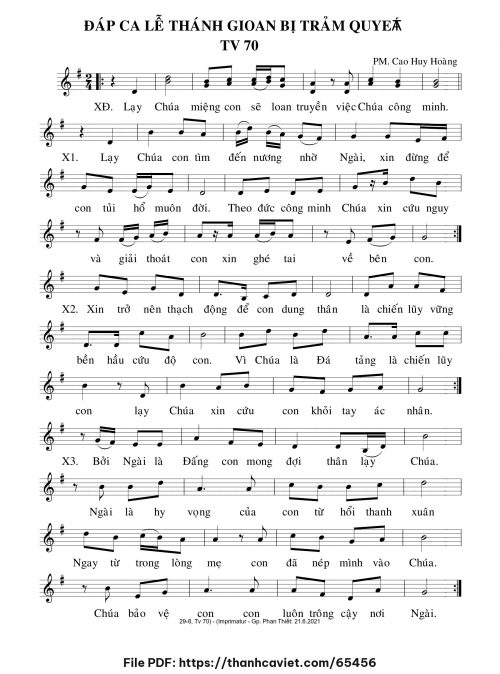 Đáp ca Lễ Thánh Gioan bị trảm quyết - Cao Huy Hoàng - trang 1