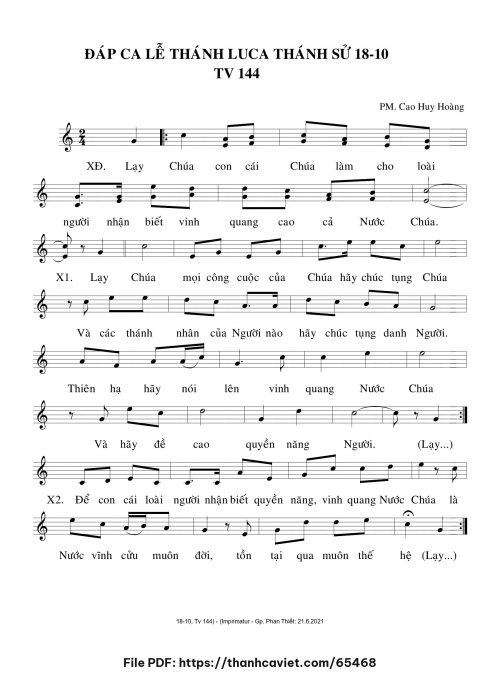 Đáp ca Lễ Thánh Luca Thánh Sử - Cao Huy Hoàng - trang 1