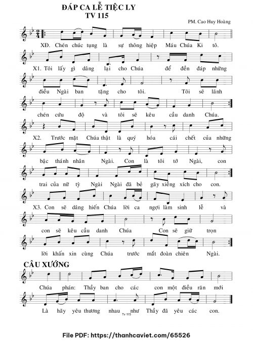 Đáp ca Lễ Tiệc Ly - Cao Huy Hoàng - trang 1