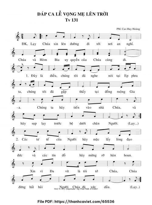 Đáp ca Lễ Vọng Mẹ Lên Trời - Cao Huy Hoàng - trang 1