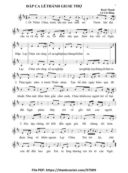 Đáp ca Thánh Giuse thợ - Lê Cát Bằng - Roch Thanh - trang 1