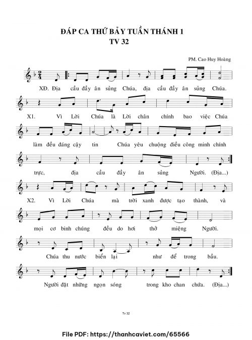 Đáp ca Thứ Bảy Tuần Thánh 1 - Cao Huy Hoàng - trang 1