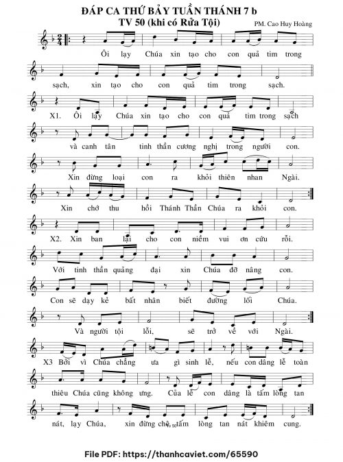 Đáp ca Thứ Bảy Tuần Thánh 7b - Cao Huy Hoàng - trang 1