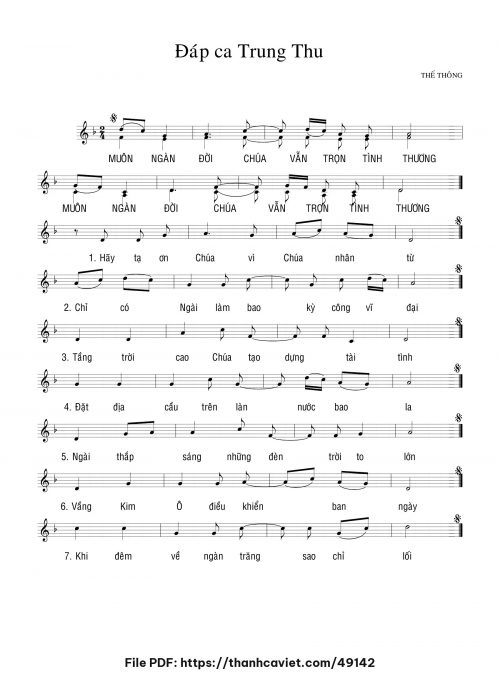 Đáp ca Trung Thu - Thế Thông - trang 1