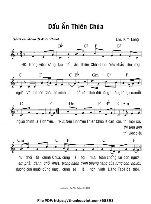 Dấu ấn Thiên Chúa - Lm. Kim Long - trang 1