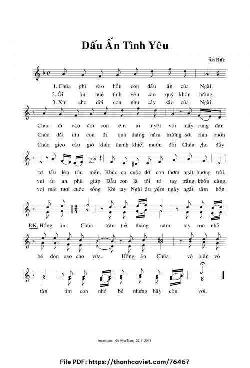 Dấu ấn tình yêu - Lm. Ân Đức - Thơ: Tagore - trang 1