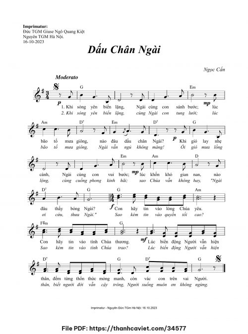 Dấu chân Ngài - Ngọc Cẩn - trang 1