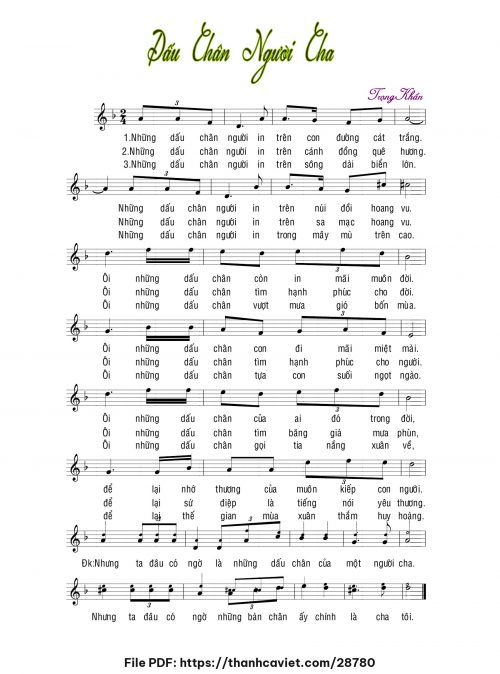 Dấu chân người cha - Lm. Trọng Khẩn - trang 1