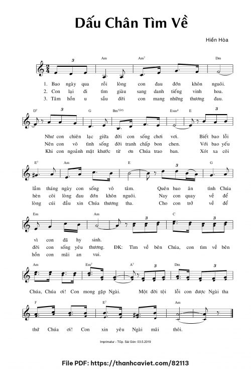 Dấu chân tìm về - Sr. Hiền Hòa - trang 1