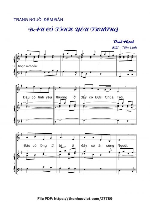Đâu có tình yêu thương - Lm. Vinh Hạnh - Tiến Linh - trang 1