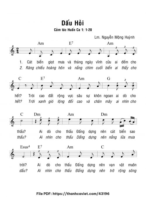 Dấu hỏi - Lm. Nguyễn Mộng Huỳnh - trang 1