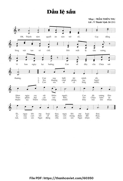 Dấu lệ sầu - Trầm Thiên Thu - trang 1