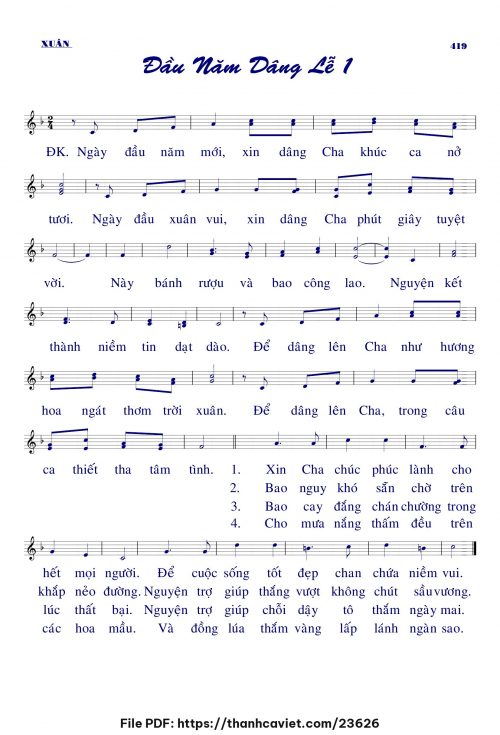 Đầu năm dâng lễ - Lm. Nguyễn Duy - trang 1