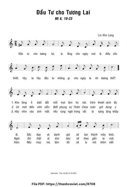 Đầu tư cho tương lai - Lm. Kim Long - trang 1