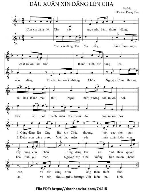 Đầu xuân xin dâng lên Cha - Hạ My (Phương Nhạn) - trang 1