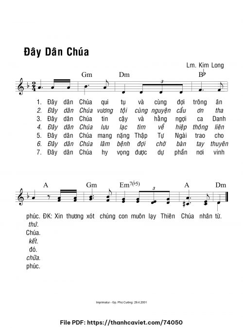 Đây dân Chúa - Lm. Kim Long - trang 1