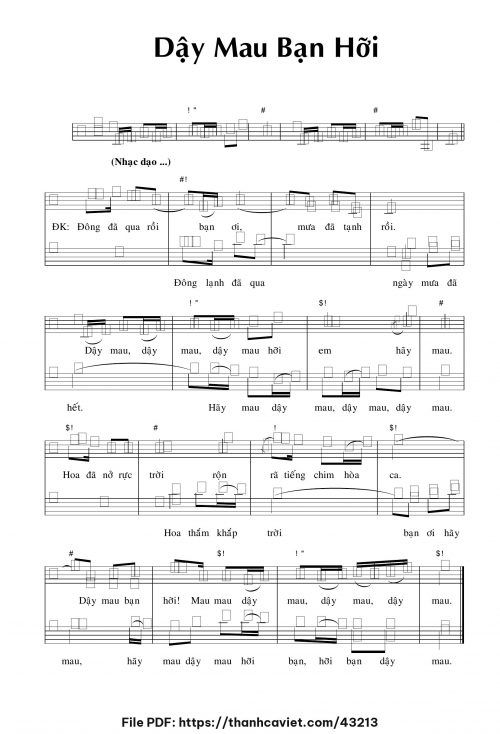 Dậy mau bạn hỡi - Trần Minh Hứa - trang 1