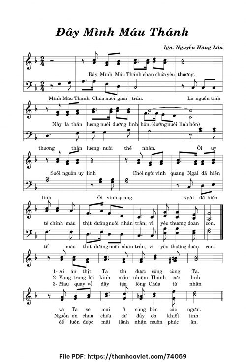Đây Mình Máu Thánh - Nguyễn Hùng Lân - trang 1