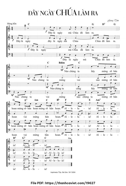 Đây ngày Chúa làm ra - Lm. Giang Tâm - trang 1