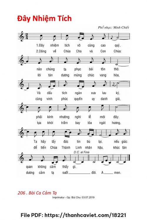 Đây Nhiệm Tích - Lm. Minh Chiết - trang 1