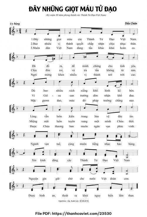Đây những giọt máu Tử Đạo - Dấu Chân - trang 1