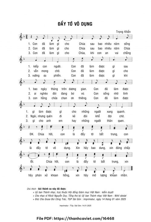 Đầy tớ vô dụng - Lm. Trọng Khẩn - trang 1