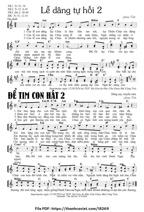 Để tim con hát 2 - Lm. Giang Tâm - trang 1