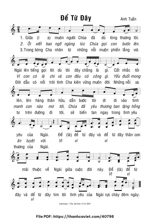 Để từ đây - Anh Tuấn - trang 1