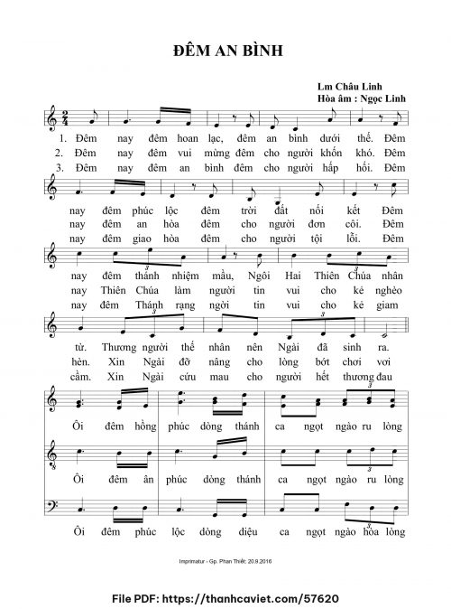 Đêm an bình 2 - Lm. Châu Linh (Hòa âm: Ngọc Linh) - trang 1