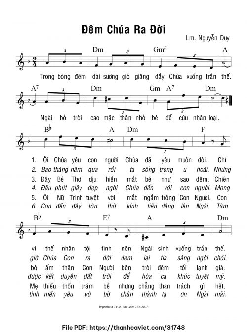 Đêm Chúa ra đời - Lm. Nguyễn Duy - trang 1