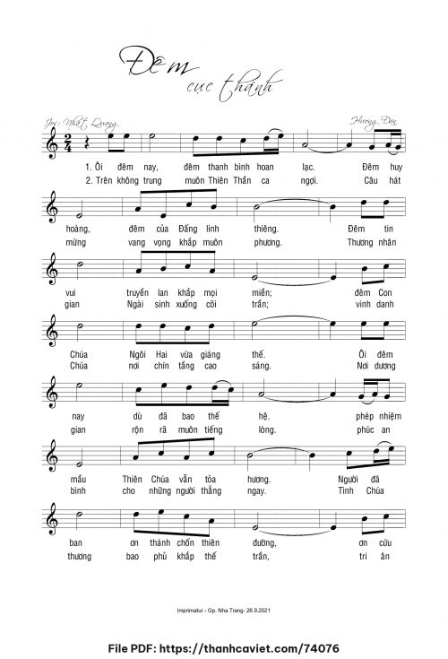 Đêm cực thánh - Sr. Hương Đan - Thơ: Jos Nhật Quang - trang 1